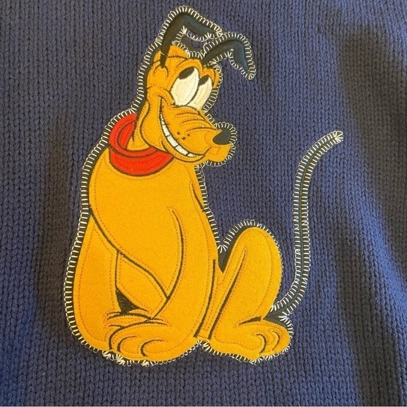 Disney Store Women’s Navy Blue Goofy Sweater Size M NWT New FLAWS See photos - Picture 6 of 11